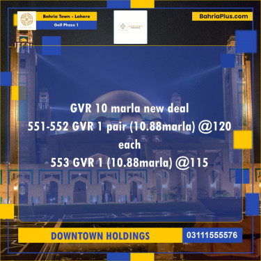 Residential Plot for Sale in Golf Phase 1 -  Bahria Town, Lahore - (BP-180878)