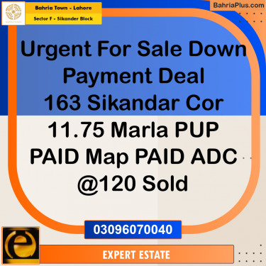 Residential Plot for Sale in Sector F - Sikander Block -  Bahria Town, Lahore - (BP-180900)
