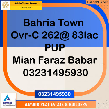 Residential Plot for Sale in Overseas C -  Bahria Town, Lahore - (BP-180914)