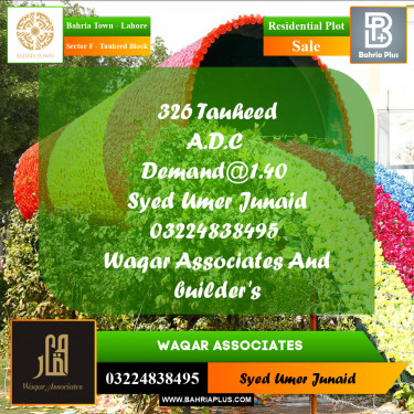 Residential Plot for Sale in Sector F - Tauheed Block -  Bahria Town, Lahore - (BP-180918)