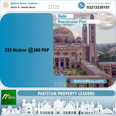 Residential Plot for Sale in Sector E - Nishtar Block -  Bahria Town, Lahore - (BP-180923)