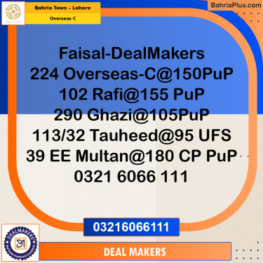 Residential Plot for Sale in Overseas C -  Bahria Town, Lahore - (BP-180925)
