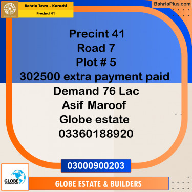 500 Sq. Yards Residential Plot for Sale in Precinct 41 -  Bahria Town, Karachi - (BP-180930)