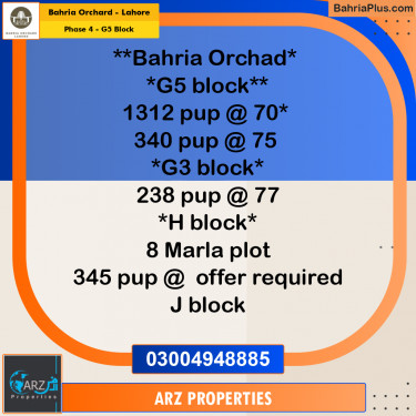 Residential Plot for Sale in Phase 4 - G5 Block -  Bahria Orchard, Lahore - (BP-181088)