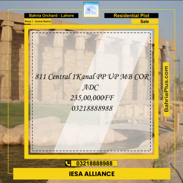 Residential Plot for Sale in Phase 1 - Central District -  Bahria Orchard, Lahore - (BP-181159)