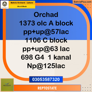 Residential Plot for Sale in OLC-A Block -  Bahria Orchard, Lahore - (BP-181170)