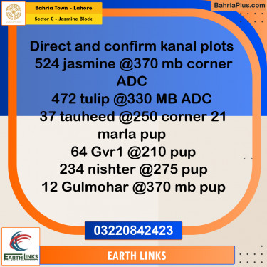 Residential Plot for Sale in Sector C - Jasmine Block -  Bahria Town, Lahore - (BP-181172)