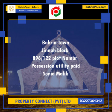 Residential Plot for Sale in Sector E - Jinnah Block -  Bahria Town, Lahore - (BP-181339)
