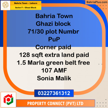Residential Plot for Sale in Sector F - Ghazi Block -  Bahria Town, Lahore - (BP-181342)