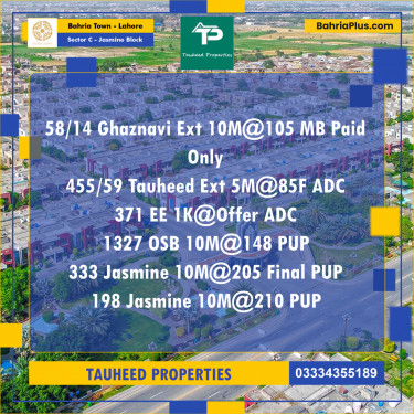 Residential Plot for Sale in Sector C - Jasmine Block -  Bahria Town, Lahore - (BP-181345)