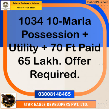 Residential Plot for Sale in Phase 4 - G6 Block -  Bahria Orchard, Lahore - (BP-181530)