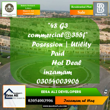 Residential Plot for Sale in Phase 4 - G3 Commercial -  Bahria Orchard, Lahore - (BP-181549)