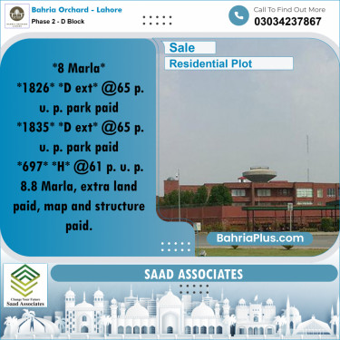 Residential Plot for Sale in Phase 2 - D Block -  Bahria Orchard, Lahore - (BP-181581)