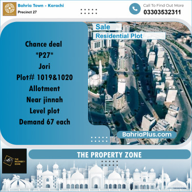 Residential Plot for Sale in Precinct 27 -  Bahria Town, Karachi - (BP-181599)