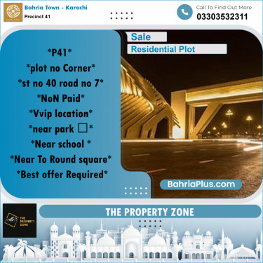500 Sq. Yards Residential Plot for Sale in Precinct 41 -  Bahria Town, Karachi - (BP-181620)