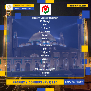 Residential Plot for Sale in Sector F - Alamgir Block -  Bahria Town, Lahore - (BP-181709)