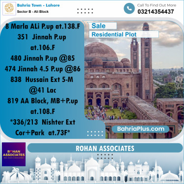 Residential Plot for Sale in Sector B - Ali Block -  Bahria Town, Lahore - (BP-181715)