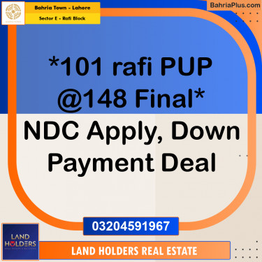 Residential Plot for Sale in Sector E - Rafi Block -  Bahria Town, Lahore - (BP-181726)