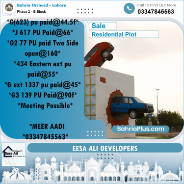 Residential Plot for Sale in Phase 2 - G Block -  Bahria Orchard, Lahore - (BP-181739)