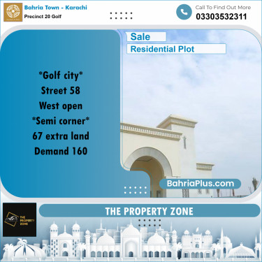 Residential Plot for Sale in Precinct 20 Golf -  Bahria Town, Karachi - (BP-181756)