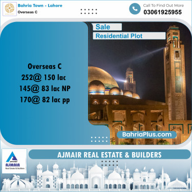 Residential Plot for Sale in Overseas C -  Bahria Town, Lahore - (BP-181792)