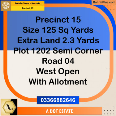 125 Sq. Yards Residential Plot for Sale in Precinct 15 -  Bahria Town, Karachi - (BP-181863)