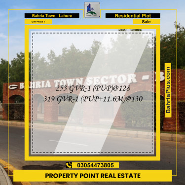 Residential Plot for Sale in Golf Phase 1 -  Bahria Town, Lahore - (BP-181878)