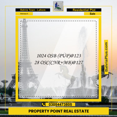 Residential Plot for Sale in Overseas C -  Bahria Town, Lahore - (BP-181883)