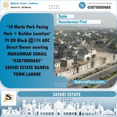 Residential Plot for Sale in Sector D - DD Block -  Bahria Town, Lahore - (BP-182022)