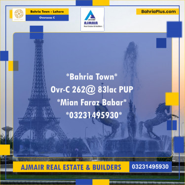 Residential Plot for Sale in Overseas C -  Bahria Town, Lahore - (BP-182045)