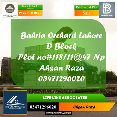 Residential Plot for Sale in Phase 2 - D Block -  Bahria Orchard, Lahore - (BP-182057)