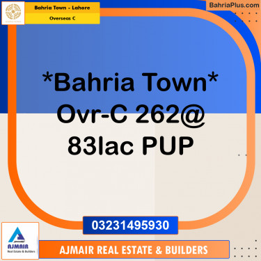Residential Plot for Sale in Overseas C -  Bahria Town, Lahore - (BP-182181)