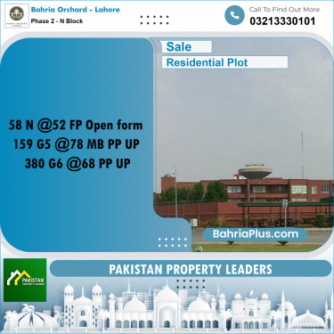 Residential Plot for Sale in Phase 2 - N Block -  Bahria Orchard, Lahore - (BP-182223)