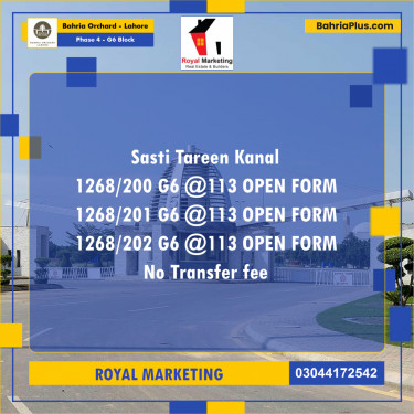 Residential Plot for Sale in Phase 4 - G6 Block -  Bahria Orchard, Lahore - (BP-182370)