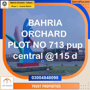 Residential Plot for Sale in Phase 1 - Central District -  Bahria Orchard, Lahore - (BP-182385)