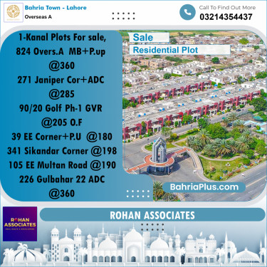 Residential Plot for Sale in Overseas A -  Bahria Town, Lahore - (BP-182410)