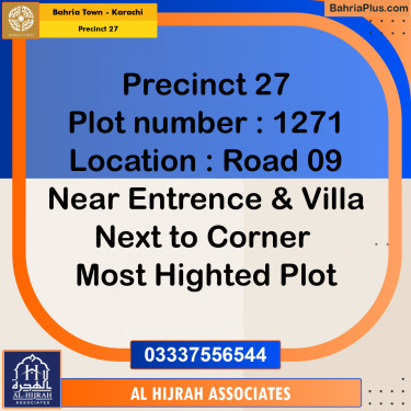 Residential Plot for Sale in Precinct 27 -  Bahria Town, Karachi - (BP-182420)