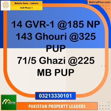Residential Plot for Sale in Golf Phase 1 -  Bahria Town, Lahore - (BP-182430)