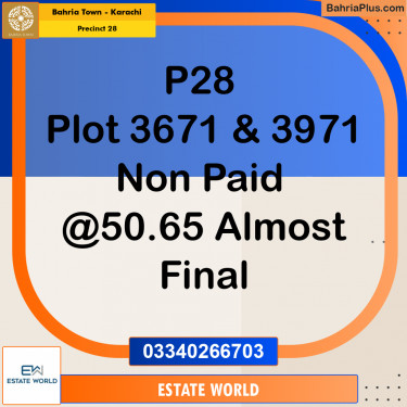 125 Sq. Yards Residential Plot for Sale in Precinct 28 -  Bahria Town, Karachi - (BP-182474)