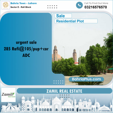 Residential Plot for Sale in Sector E - Rafi Block -  Bahria Town, Lahore - (BP-182530)