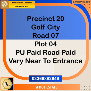 Residential Plot for Sale in Precinct 20 Golf -  Bahria Town, Karachi - (BP-182611)