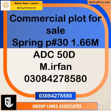 Commercial Plot for Sale in Spring Commercial -  Bahria Town, Lahore - (BP-182619)