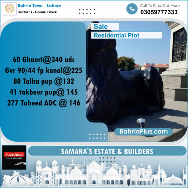 Residential Plot for Sale in Sector B - Ghouri Block -  Bahria Town, Lahore - (BP-182639)