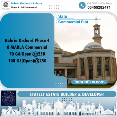 Commercial Plot for Sale in Phase 4 - G6 Commercial -  Bahria Orchard, Lahore - (BP-182693)