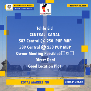 Residential Plot for Sale in Phase 1 - Central District -  Bahria Orchard, Lahore - (BP-182750)