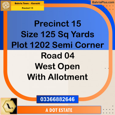 125 Sq. Yards Residential Plot for Sale in Precinct 15 -  Bahria Town, Karachi - (BP-182769)