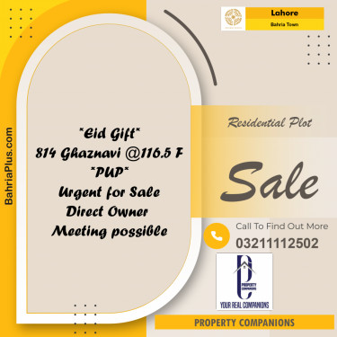 Residential Plot for Sale in Bahria Town, Lahore - (BP-182877)