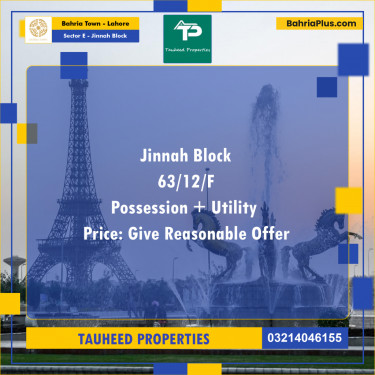 Residential Plot for Sale in Sector E - Jinnah Block -  Bahria Town, Lahore - (BP-182957)