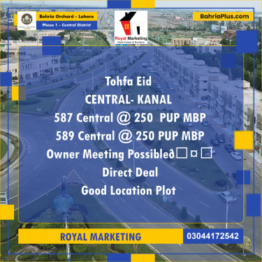 Residential Plot for Sale in Phase 1 - Central District -  Bahria Orchard, Lahore - (BP-182974)