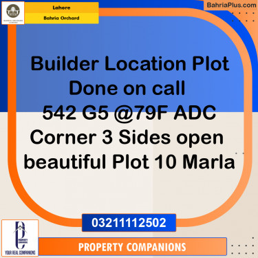 Residential Plot for Sale in Bahria Orchard, Lahore - (BP-182981)